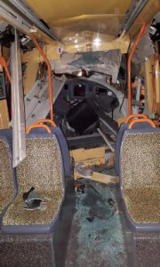 Intérieur d’une des rames accidentées. © SUD RATP