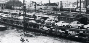 Biarritz-Ville en 1977, trafic autos-couchettes