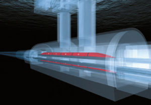 Des stations souterraines connectées aux réseaux de transports de surface jalonneront les axes est-ouest et nord-sud du Swissmetro. Il ne faudra pas plus de 12 minutes pour glisser d’une station à l’autre. 